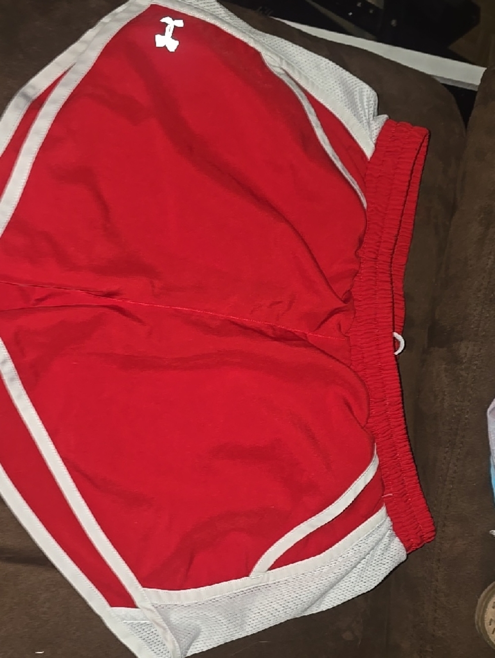 Under Armour Red and White Women's Running Shorts